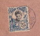 1909 - LIGNE N - PAQ. FR. N° 8 - Enveloppe D' Indochine Vers Singapour, GB - Affranchissement 25 Centimes - Lettres & Documents