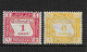 MALAYA - TRENGGANU 1937 1c AND 8c POSTAGE DUES SG D1, D3 MOUNTED MINT Cat £63+ - Trengganu