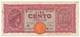 ITALY - 100 Lire 10. 12. 1944. (REPLACEMENT SERIE) Crapanzano: N'21, VF (T124) - 100 Lire