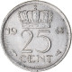 Monnaie, Pays-Bas, Wilhelmina I, 25 Cents, 1948, TTB, Nickel, KM:178 - 25 Cent