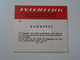 D188764 INTERFLUG DDR Airlines Baggage Tag   Budapest  Va 1970 - Baggage Etiketten