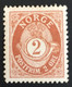 1886/93 - Norvegia - Norway - 2 - Post Horn - A2 - Ungebraucht