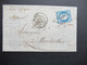 Frankreich 1875 Ceres Nr.51 Rautenstempel Nr.598 Nancy Gedruckter Faltbrief Borgon & Cie Rückseitig 3 Stempel - 1871-1875 Cérès