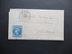 Frankreich 1867 Napoleon III. Nr.21 Stempel K2 Angers - La Bohalle Gedruckter Faltbrief Societe D' Assurance Mutuelle - 1862 Napoleon III