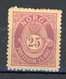 NOR - Yv. N° 53  Dent 14 1/2 X 13 1/2  *  25 Ore  Format 16x20 Cote 75  Euro BE R  2 Scans - Neufs