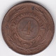 Uruguay 4 Centesimos 1869 H Heaton, En Bronze , KM# 13 - Uruguay