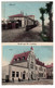 68-Gruss Aus St.Ludwig- Salutations De St-Louis-  2 Vues :  Bahnhof  - Post  - Gare -Poste  CPA  1919 - Saint Louis