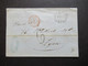 Italien Toskana 19.10.1851 Firenze / Florenz Brief Nach Lion Geprägtes Briefpapier Mit Krone Rath Faltbrief Mit Inhalt - Toscana