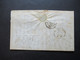 Italien 1856 Roter Stempel Saard Und Schwarzer L2 Aiguebelle Nach Lyon Roter Stempel PD Faltbrief Mit Inhalt - Sardegna