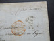 Italien 1856 Roter Stempel Saard Faltbrief Mit Inhalt Nach Legue Gesendet Schiffspost ?! - Sardinien