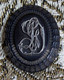 NAPOLEON III , PENDENTIF PORTE PHOTO EBENE & ARGENT , MONOGRAMME DG , ANTIQUE Ebony / Silver  PENDANT Ca 1870/1880 - Antes De 1900