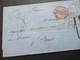 Transit Roter Ra2 Aus Russland - Paris Bahnpost Stempel Stettin / Berlin U. Russischer Kastenstempel Handschriftl. Porto - Storia Postale