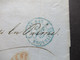 Niederlande 1867 Transit Blauer K2 Pays Bas Auslandsbrief Roter K2 Rotterdam - Nantes Faltbrief Ohne Inhalt - Cartas & Documentos