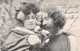 Delcampe - Lot De 6 Cartes - Couple Homme Barbu Et Femme Avec Fleurs Dans Les Cheveux - Histoire D'amour Et De Séduction - 1905 - Couples