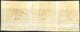 O 1850, Striscia Orizzontale Del 5 Cent. Giallo Ocra Con Stampa Recto Verso Capovolta Di Quattro Parti Del Francobollo,  - Lombardy-Venetia