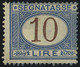 * 1870, 10 Lire Azzurro E Bruno, Linguella Pesante, Firm. Oliva, Cert. Sorani (U. + S. 14 / 7.000,-) - Non Classés