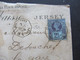 GB 1895 Jubilee Nr.89 EF Umschlag Jersey Kanalinsel Stempel Granville Franche Paquebot / Erst In Frankreich Abgestempelt - Storia Postale