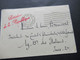 Frankreich 1934 Alte Originale Visitenkarte Albert Lebrun Präsident De La Republique Umschlag Roter Stempel President - Cartes De Visite