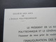 1937 Einladungskarte Societe Des Amis De L'Ecole Polytechnique Inauguration Des Noveaux Batiments Presence Le President - Historical Documents