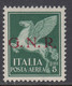 ITALY - 1944 R.S.I. - N.A123/I Emiss. BRESCIA I° Tipo  - Cv 400 Euro - Con CERTIFICATO  Linguellato - MH* - Posta Aerea