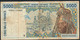 W.A.S. SENEGAL P113Ac 5000 FRANCS (19)94 1994 Signature 27 FINE - Stati Dell'Africa Occidentale