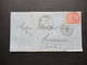 Italien 1869 Nr.20 Von Genova - Tournon PD Und Schwarzer K2 Italie AMB Lyon Mars Faltbrief Mit Inhalt - Poststempel