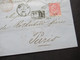 Delcampe - Italien 1864 Nr.20 Messina - Paris Rahmenstempel PD Roter K2 Italie AMB Marseille Faltbrief Mit Inhalt Poste Restante - Poststempel
