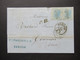 Italien 1870 Nr.26 (2) Von Genova - Tournon Stempel PD Und Schwarzer K2 Italie AMB Marseille Faltbrief Mit Inhalt - Poststempel