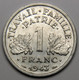 TRES RARE En SUP++ ! 1 Franc Francisque 1943 B (Beaumont-le-Roger) , Aluminium - Etat Français - 1 Franc