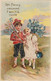 ENFANTS LES FLEURS PASSENT L'AMITIE RESTE GAUFFREE DOREE 1906 - Children And Family Groups