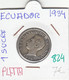 CR0824 MONEDA ECUADOR 1 SUCRE 1934 PLATA 7 - Ecuador