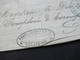 Belgien 1873 EF Nr.30 Auslandsbrief Charleroy - Paris Blauer K2 Belg. 2 Erquelines / PD Gedruckter Faltbrief Mit Inhalt - 1869-1883 Leopoldo II