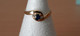 Moderne Ring In Geelgoud 18 Karaat Safier/diamant - Bagues