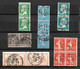 France - 4 Pairs,  1 Strip Of 3, 1 Block Of 4 - Used - Perfins Perfin Perfore - Andere & Zonder Classificatie