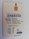 ANTIGUA  $40,- CHIPCARD  CURTLEY AMBROSE  LIMITED EDITION 2001/  QRICKET    Fine Used Card  ** 9179 ** - Antigua Et Barbuda