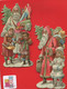 Chromo Decoupis  Deux PERE NOEL Brillant Gaufrés Enfants Jouets Sapin 10,5 Cm Très Bon état 1900 - Christmas