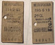 Metropolitain De Paris - Lot De 2 Tickets Simple 2e Classe - Station Ledru-Rollin Et Molitor - Usagés - Europe