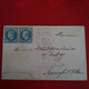 LETTRE PARIS POUR FRANCFORT CACHET PD ROUGE - 1863-1870 Napoléon III Con Laureles