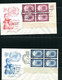 USA 1956 UN 8 FDC Covers  Sc 41-8 Stamps In Block Of 4  12666 - Covers & Documents