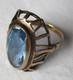Schöner 333er Gold Damen Ring Art Déco Stil Mit Großem Blauem Stein (109361) - Ringe