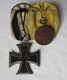 2er Ordensspange Sachsen Friedrich August Medaille + Eisernes Kreuz (145792) - Germany