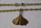 Elegante 333er Gold Damenkette Mit 375er Gold Ginkgoblatt Anhänger (153398) - Halsketten