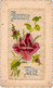 Carte Brodée Bonne Fète Bleu Et Fleur Rose - Brodées