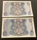 Delcampe - EMP B312 Serial Z68 256954 And B314 Serial 15A 858855 Five Pound Banknotes - 5 Pounds