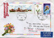 INDE ENTIER POSTAL PAR AVION AVEC AFFRANCHISSEMENT COMPLEMENTAIRE + AU DOS VIGNETTE KARNAPEX 2003 DEPART UDUPI 12-03-03 - Covers