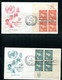 USA 1958 9 FDC Covers  New York Office In Blocks Of 4 (1 FDC Is Single Usage) 12670 - Lettres & Documents