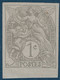 France Type Blanc ( Papier Blanc) N°107* Type Ib 1c Gris Non Dentelé Petit BDFeuille TTB - 1900-29 Blanc