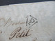 Um 1825 Rückseitig Roter Stempel / Monogramm Karl X. / Charles X. Krone Vorne Dreieckstempel P Faltbrief Paris - Nantes - Entry Postmarks