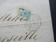 Spanien 23.3.1871 Michel Nr.107 EF Blauer Stempel PD Und K2 Espagne AMB Cette A Tar C Sarragone - Marseille - Cartas & Documentos