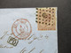 Belgien 1866 Nr.16 EF Nr. Stempel 60 U. K2 Bruxelles PD U. Roter K2 Belgique Douai Faltbrief Mit Inhalt Nach St. Saulve - 1865-1866 Profil Gauche